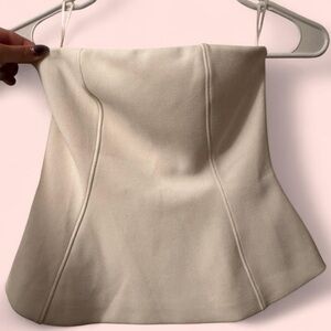 Zara strapless White Peplum Top size XS